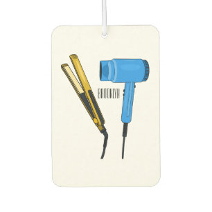 Hair dryer & hair straightener illustration car air freshener