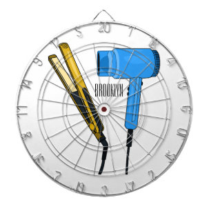 Hair dryer & hair straightener illustration dartboard