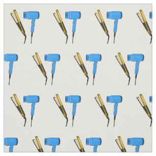 Hair dryer & hair straightener illustration fabric
