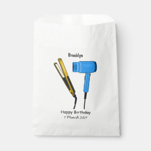 Hair dryer & hair straightener illustration favour bag