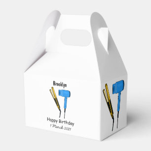 Hair dryer & hair straightener illustration favour box
