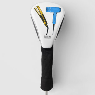 Hair dryer & hair straightener illustration golf head cover