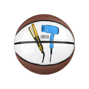 Hair dryer & hair straightener illustration mini basketball
