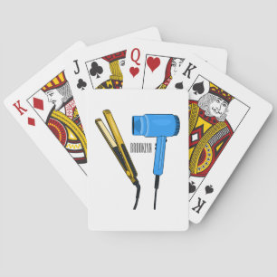 Hair dryer & hair straightener illustration playing cards