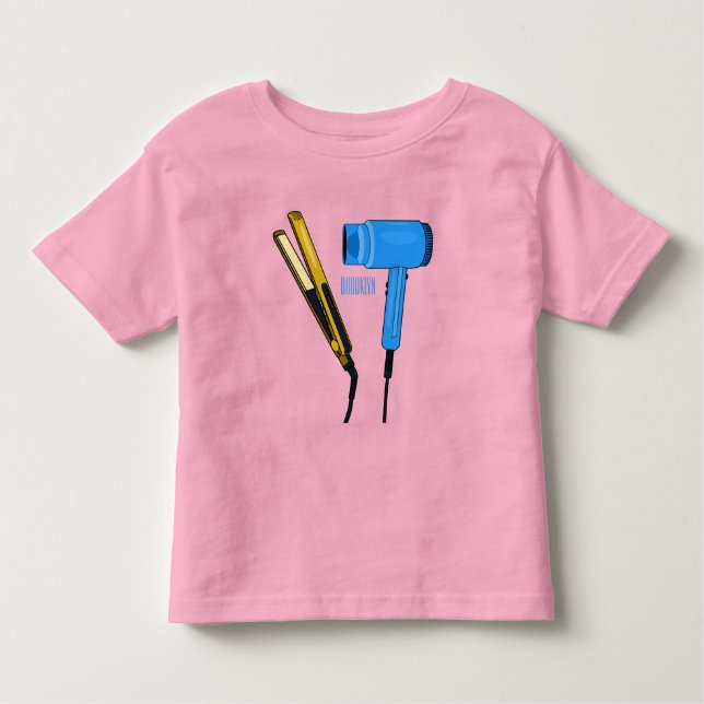 Hair dryer & hair straightener illustration toddler T-Shirt (Front)