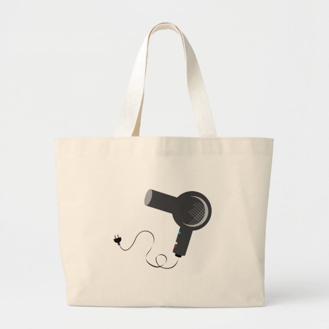 Hair Dryer Large Tote Bag (Front)