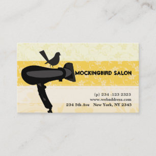 Hair Dryer Mocking Bird Salon Floral Appointment Card