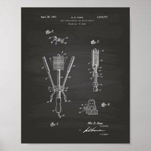 Hair Drying 1947 Patent Art Chalkboard Poster