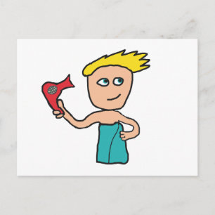 Hair Drying Postcard
