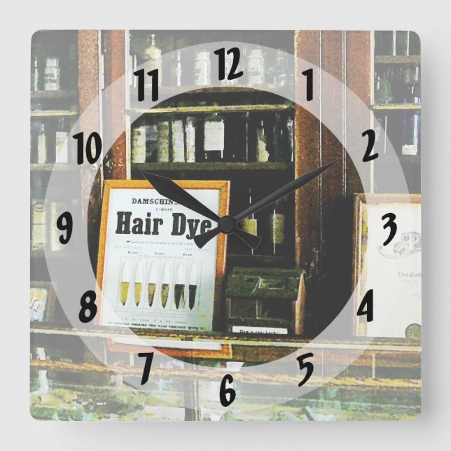 Hair Dye Square Wall Clock (Front)