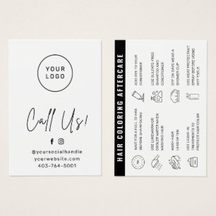 Hair Dyeing Modern Hair Colouring Aftercare Card