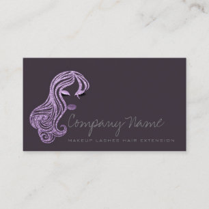 Hair Extension Grey Makeup Artist Lash Salon Eyes Appointment Card
