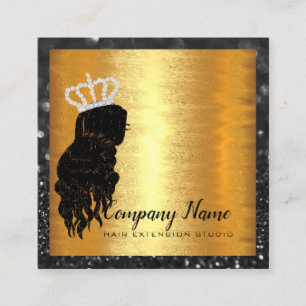 Hair Extension Hair Diamond Gold Square Diamond Appointment Card