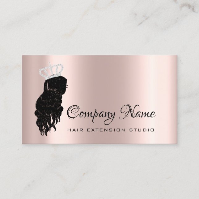 Hair Extension Hair Rose Crown Spark Diamond Appointment Card (Front)
