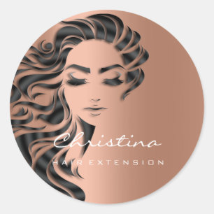 Hair Extension Stylist Makeup Eyelash Copper 16th Classic Round Sticker