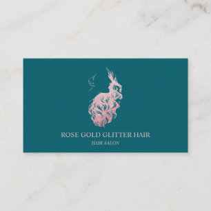 Hair extention green business card