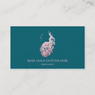 Hair extention green business card