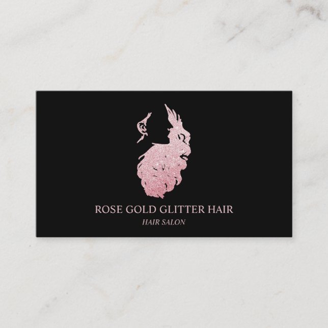 Hair extention Rose gold Business Card (Front)
