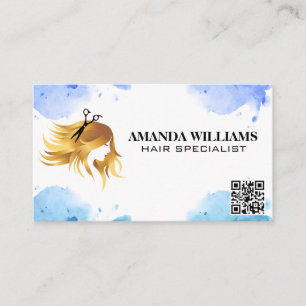 Hair Flowing Logo QR Code Appointment Card