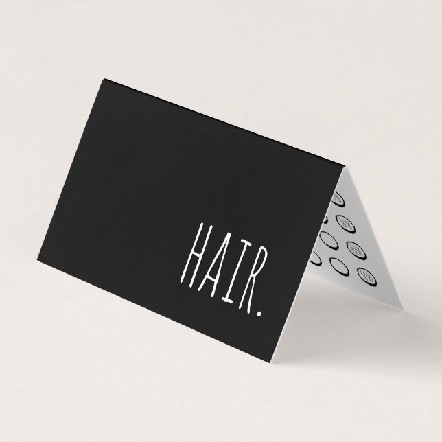 hair folded loyalty punch card (Front)