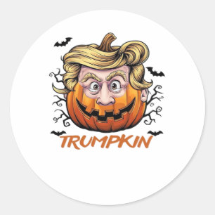 Hair Funny Pumpkin Halloween Boo - Political Humou Classic Round Sticker
