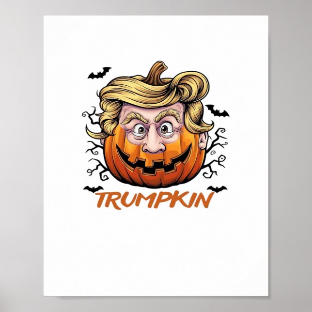 Hair Funny Pumpkin Halloween Boo - Political Humou Poster (Front)