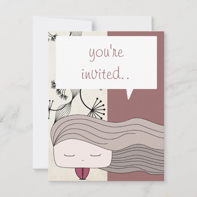 hair girl invitation (Front)