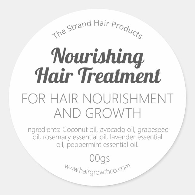 Hair Growth And Nourishment Mask Classic Round Sticker (Front)