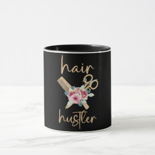 Hair Hustler Roses and Scissors Hair Stylist Mug