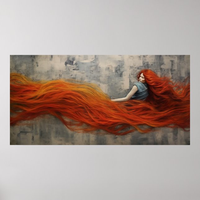 Hair in Waves painting Poster (Front)