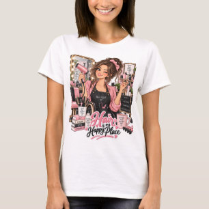 Hair Is My Happy Place Hair Stylist T-Shirt