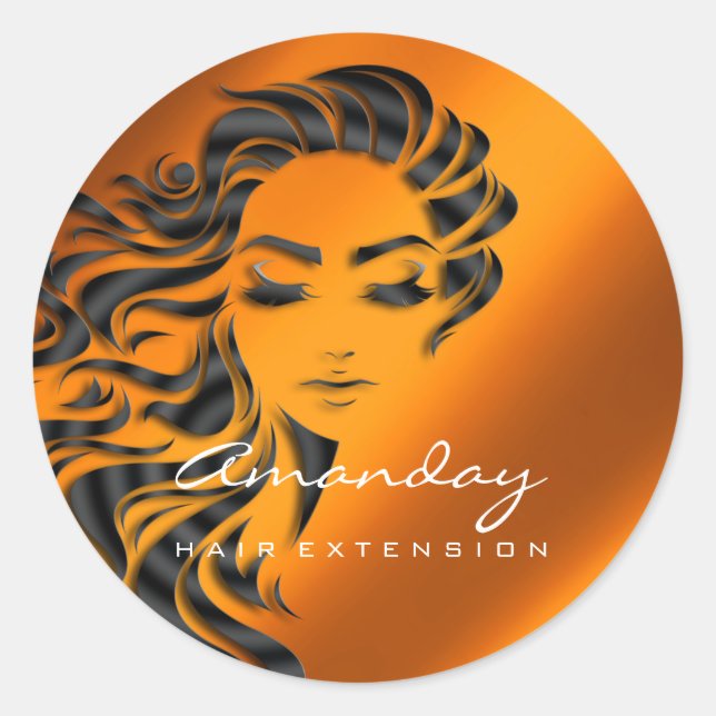 Hair Lashes Extension Stylist Makeup Honey Gold Classic Round Sticker (Front)