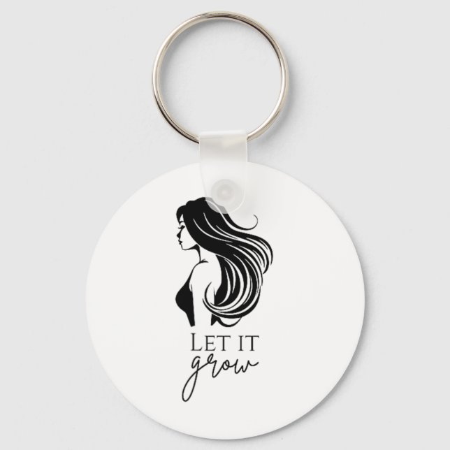Hair Length Check Growth Chart Womens _1  Key Ring (Front)