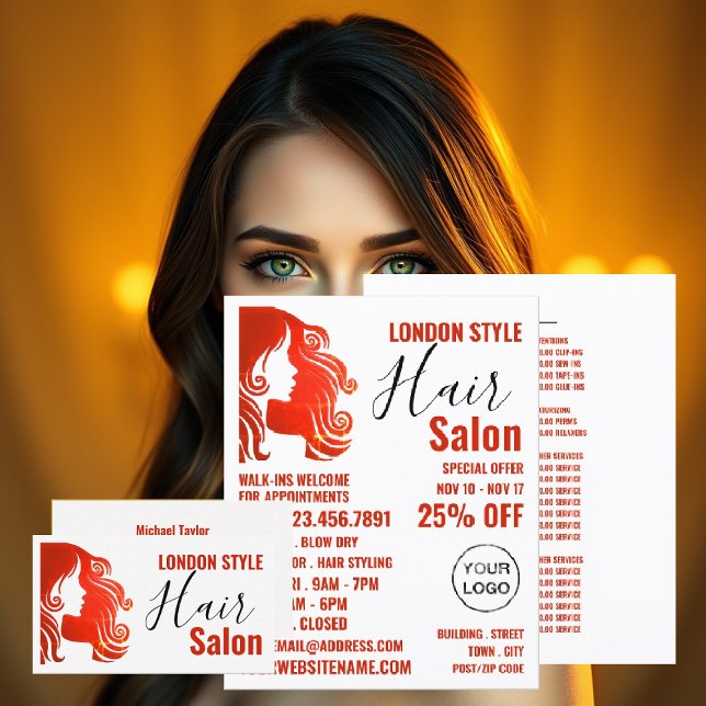 Hair Logo, Hair Stylist, Hair Salon Advert Flyer (Creator Uploaded)