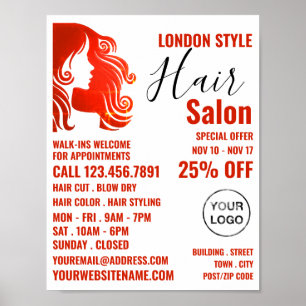 Hair Logo, Hair Stylist, Hair Salon Advert Poster