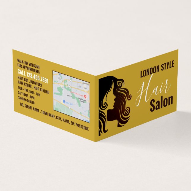 Hair Logo, Hair Stylist, Hair Salon Loyalty Card, Business Card (Outside)