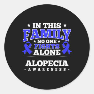 Hair Loss Awareness Ribbon Alopecia Areata Survivo Classic Round Sticker