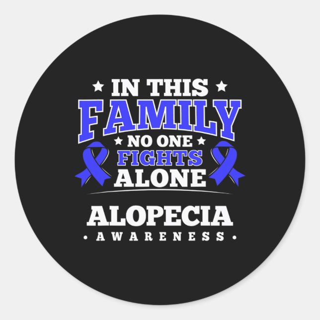 Hair Loss Awareness Ribbon Alopecia Areata Survivo Classic Round Sticker (Front)
