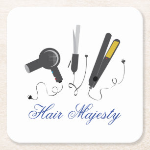 Hair Majesty Square Paper Coaster