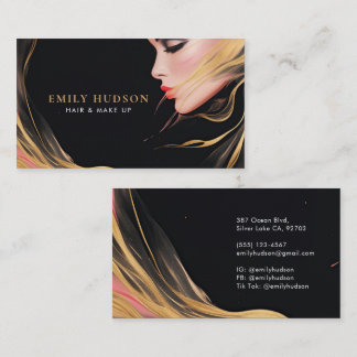 Hair Make Up Artist Beauty  Business Card