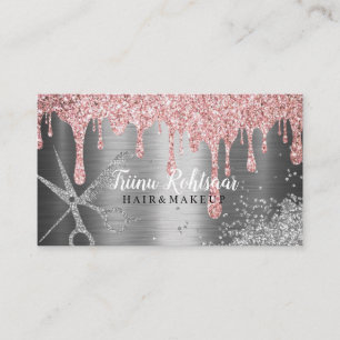 HAIR MAKE UP Glitter Sparkling Rose  Business Card