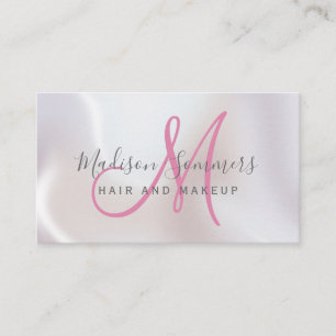 Hair Makeup Artist Iridescent Pearl Shimmer Business Card
