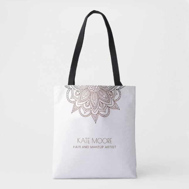 Hair Makeup Artist Mandala Lace Tote Bag (Front)
