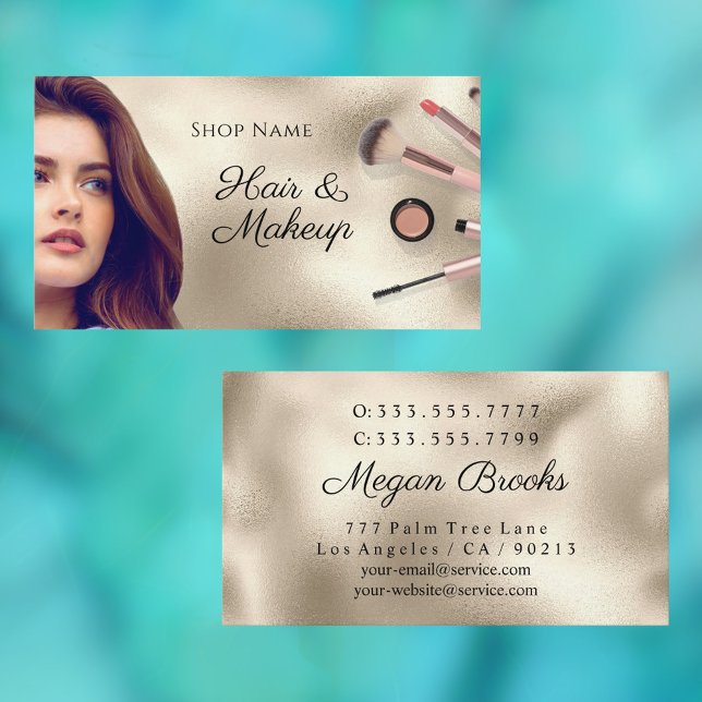 Hair & Makeup Artists, Photos, Gold Business Card (Creator Uploaded)