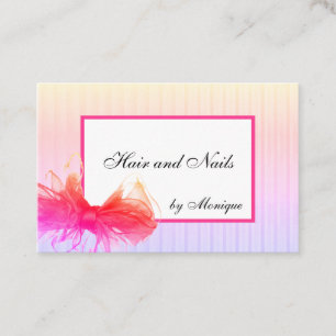 Hair Makeup Beauty Design Frame Big Bow Business Card