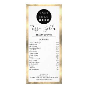 Hair Makeup Nails Manicure Pedicure White Rack Card