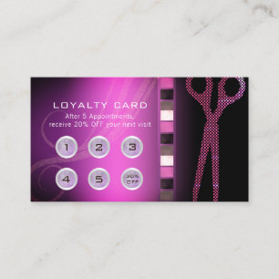 Hair & Makeup Trendy Pink and Marble Beauty Salon Loyalty Card