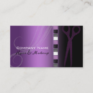 Hair & Makeup Trendy Purple Beauty Salon Appointment Card