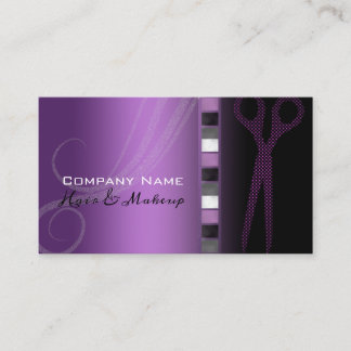 Hair & Makeup Trendy Purple Beauty Salon Appointment Card