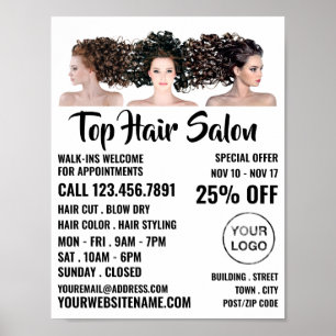 Hair Models, Hair Stylist, Hair Salon Advert Poster